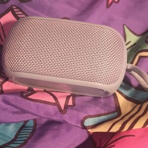 Onn Gray Bow Print Fabric with Light Blue Speaker And Does Work